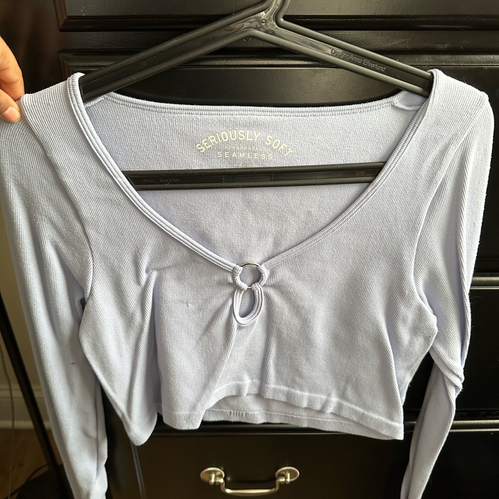 Light Carolina blue crop top